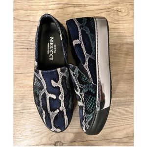 Sesto Meuicco Velvet Snakeskin Print Loafer